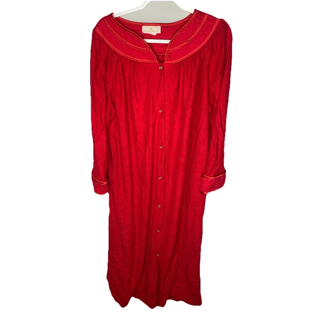 Women's 2X Vintage Elizabeth Blair's Red Button Long Night Gown Old Hollywood‎